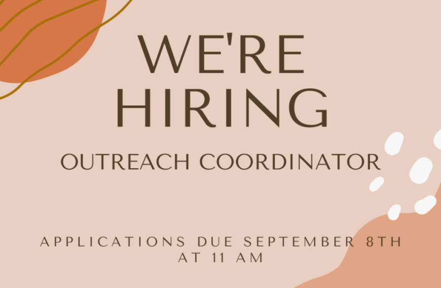 We're hiring outreach coordinator.
