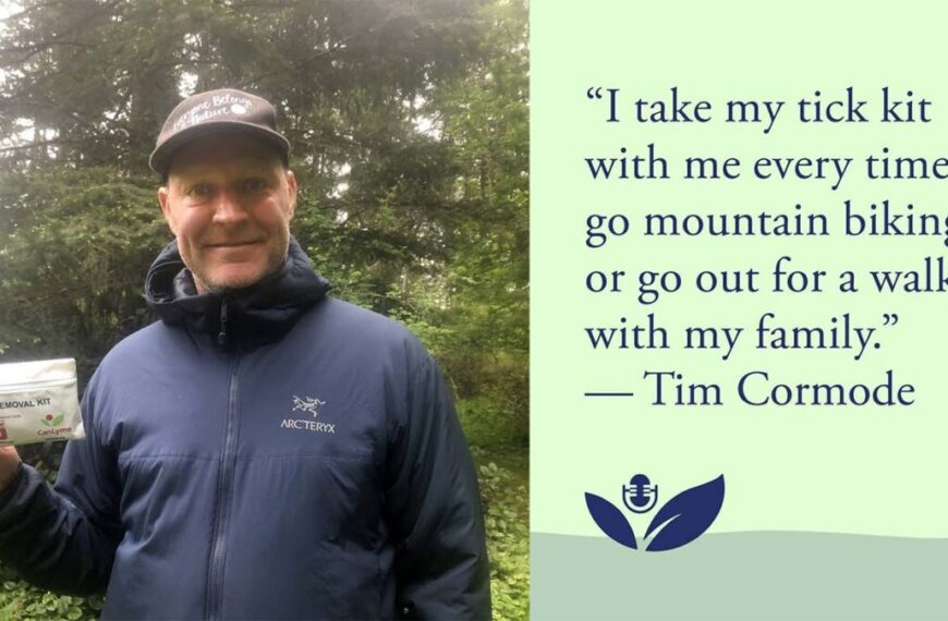 A man holding a fishing kit with a quote from tim conrode.