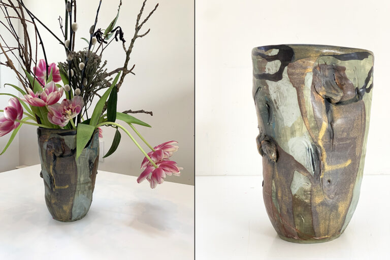 Wide pottery vase (7C)