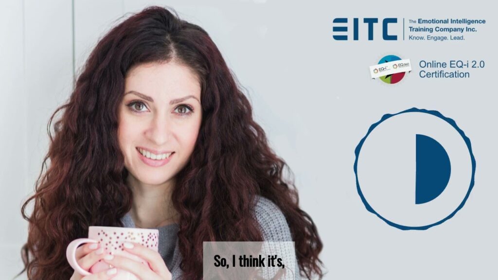 Francesca Sapozhnikov holds a hot cup of tea and shares her thoughts about the EQ-i 2.0 Certification course with EITC