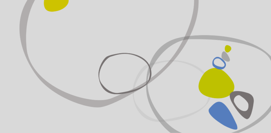 A gray background with a yellow, blue, and green circle.