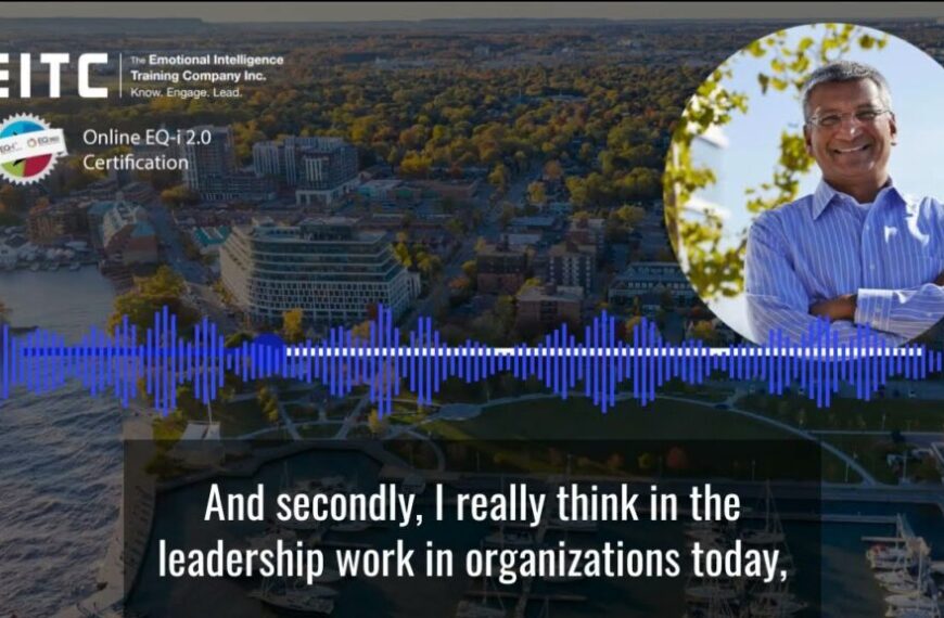 A man is standing in front of a city with the words etc and secondly, i think the leadership work in organizations.