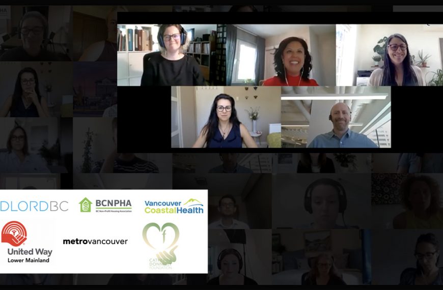 A group of people in a video call.
