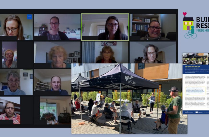 A photo of a group of people on a video call.