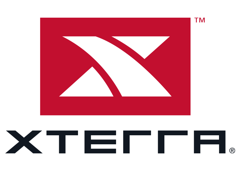 The xterra logo on a black background.