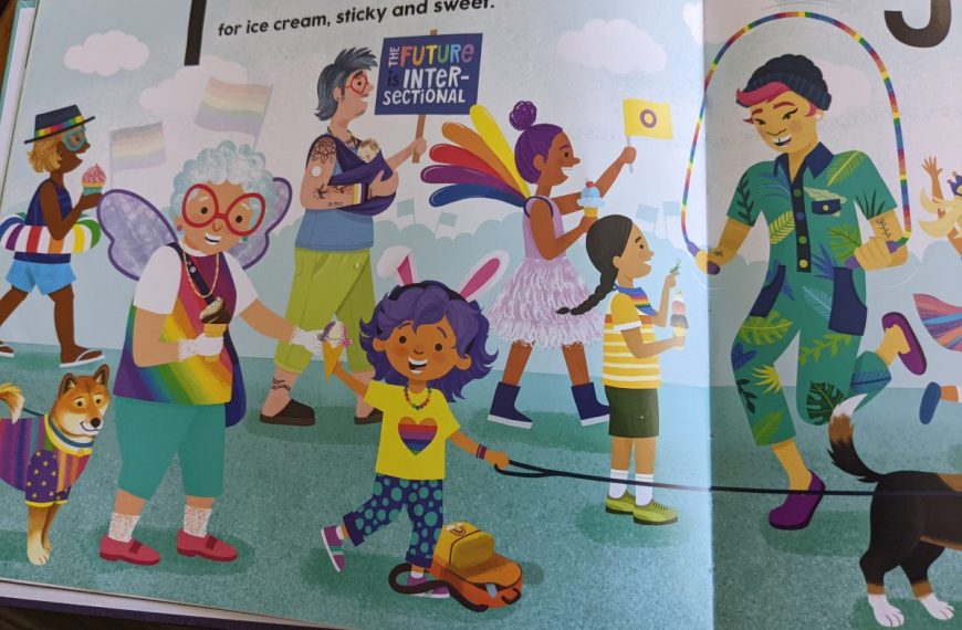 A children's book with illustrations of people and animals.