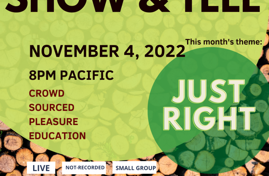 A flyer with the words show and tell november 4, 2021.