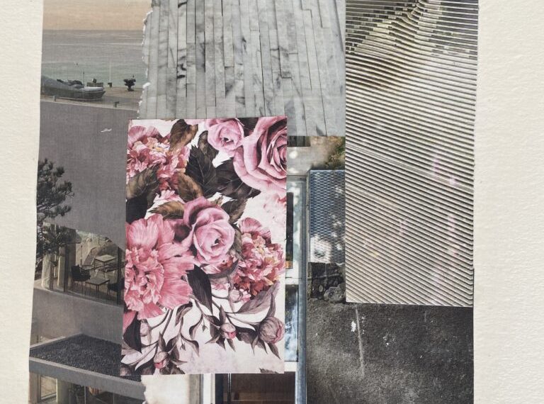 A piece of paper with a collage of pictures on it.