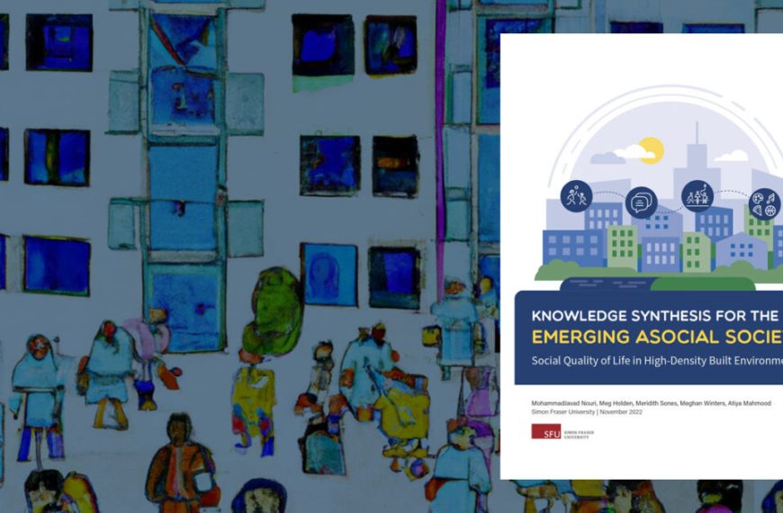 The cover of a book with people in front of buildings.