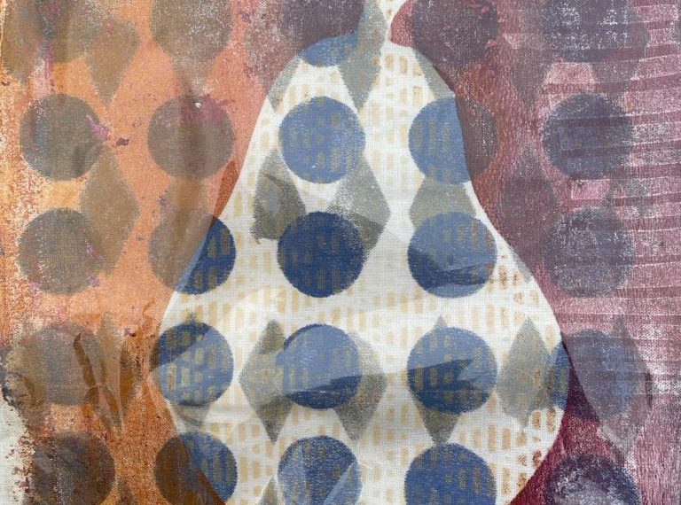A piece of paper with a pear on it.