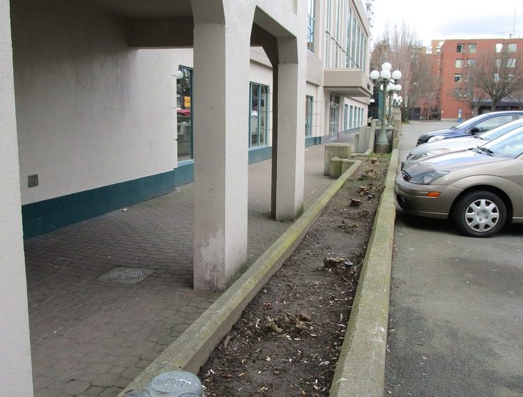 A fire hydrant next to a parking lot.