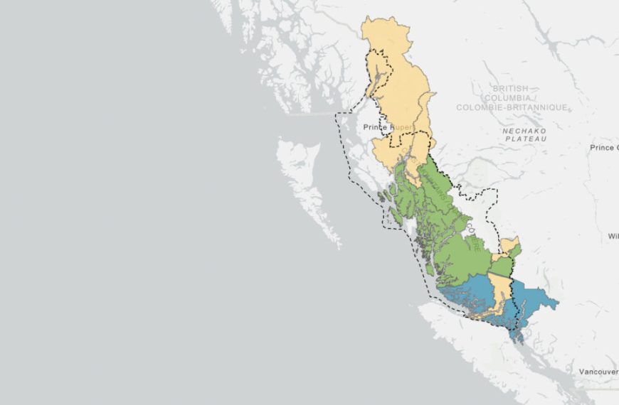 A map of the province of british columbia.