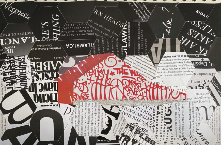 A notebook with a lot of papers on it.