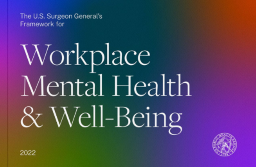 The cover of workplace mental health and well-being 2020.