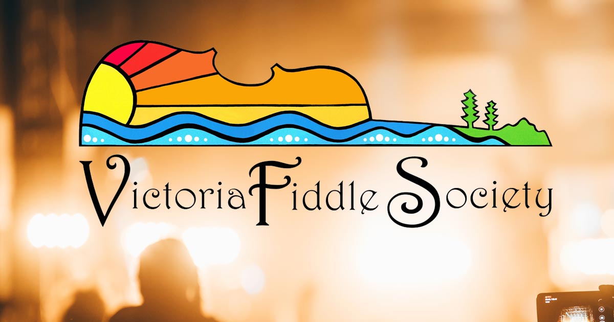 Victoria Fiddle Society logo featuring a stunning design by Jim, an exceptional Fiddle Maker.