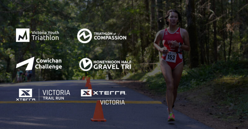 A woman is participating in the 2024 Human Powered Races, determined to save valuable energy, as she sprints down a road adorned with cones in the background.