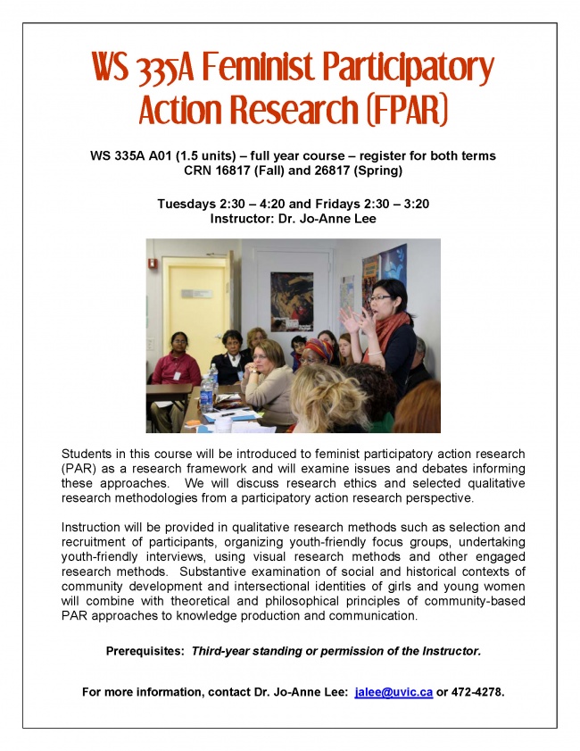 Feminist Participatory Action Research Course at UVic!