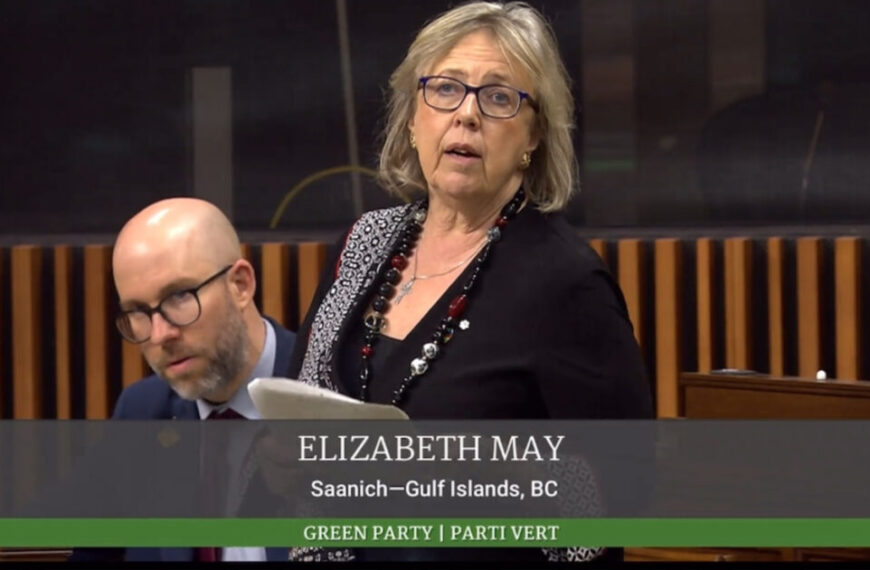 Elizabeth May has presented our House of Commons petition calling for a 1,000 metre buffer around Southern Resident killer whales