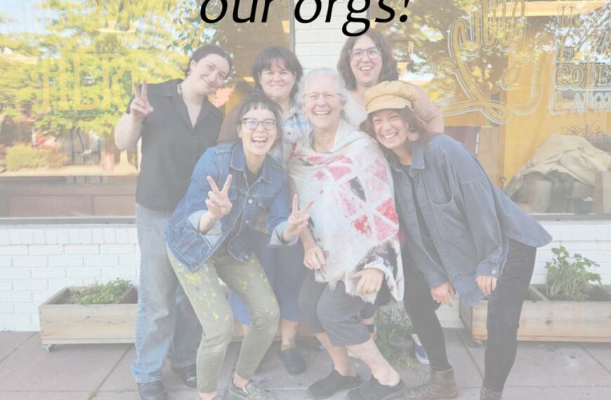 A group of six people smiling, two making peace signs, stand proudly with a sign behind them. Text on the image reads, "We raised $2335 for our orgs! THANK YOU for your support!" Celebrate with us at the Green Muse Herbs Fundraising Prize Draw event.