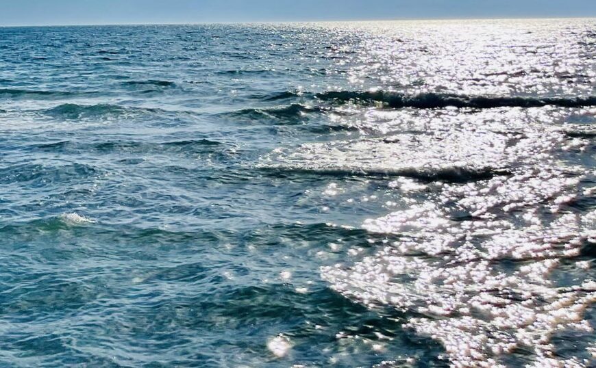 Sunlight reflects off the surface of gentle ocean waves under a clear sky, creating a tranquil scene that any stakeholder in VCST would appreciate.